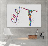 Rhythmic Gymnastics Watercolor Print Sports Art Teen Room Decor Nursery Art Sports Gift Gymnastics Gift Girls Bedroom Decor for Kids-1297 - CocoMilla