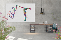Rhythmic Gymnastics Watercolor Print Sports Art Teen Room Decor Nursery Art Sports Gift Gymnastics Gift Girls Bedroom Decor for Kids-1297 - CocoMilla