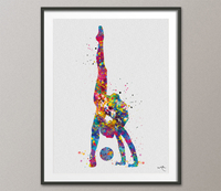 Rhythmic Gymnastics with Ball Watercolor Print Sports Art Teen Room Decor Nursery Art Sports Gift Girls Bedroom Decor Wall Art for Kids-1301 - CocoMilla