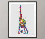 Rhythmic Gymnastics with Ball Watercolor Print Sports Art Teen Room Decor Nursery Art Sports Gift Girls Bedroom Decor Wall Art for Kids-1301 - CocoMilla