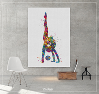 Rhythmic Gymnastics with Ball Watercolor Print Sports Art Teen Room Decor Nursery Art Sports Gift Girls Bedroom Decor Wall Art for Kids-1301 - CocoMilla