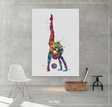 Rhythmic Gymnastics with Ball Watercolor Print Sports Art Teen Room Decor Nursery Art Sports Gift Girls Bedroom Decor Wall Art for Kids-1301 - CocoMilla