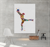 Rhythmic Gymnastics with Ball Watercolor Print Sports Art Teen Room Decor Nursery Art Sports Gift Girls Bedroom Decor Wall Art for Kids-1299 - CocoMilla
