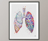 Lungs Anatomy Watercolor Print Decor Medical Art Print Science Breathe Poster Medicine Pulmonologist Doctor Clinic Decor Wall Hanging-1017 - CocoMilla