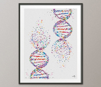 DNA Watercolor Print dna molecule Medical Wall Art Nurse Gift Medical Art Science Art Dorm Gift for Doctor Laboratory Decor Biology-1020 - CocoMilla