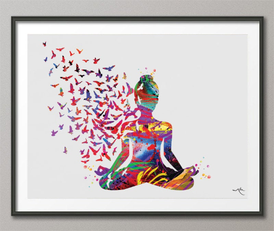 Yoga Art Gold Yogi Yoga Poster Yoga Pose Yoga Print Yoga Woman Watercolor Yoga Studio Sukhasana Pose Yoga Wall Decor Yoga Gift Yoga-261 - CocoMilla