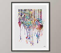 Zebra Art Watercolor Art Print Africa Wild Life Art Wall Decor Wedding Gift Poster Home Decor Nursery For Kids Wall Hanging [NO 208] - CocoMilla