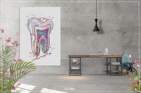 Tooth cross section Watercolor Print Molar Tooth Anatomical Art Dental Clinic Decor Dentistry Student Science Dentist Office Gift Poster-729 - CocoMilla