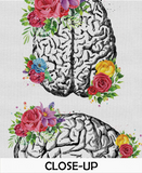 Brain Floral Watercolor Print Flowers Cerebrum Medical Art Neurology Doctor Gift Nurse Psychology Clinic Office Decor Neuroscience Art-1352 - CocoMilla