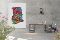Ghana Map Watercolor Print Ghanaian Map Decor Wanderlust Art Print Wall Wedding Gift Poster Honeymoon Travel Gift Wall Decor Wall Art-1512 - CocoMilla