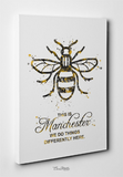 Manchester Bee Watercolor Print This is Manchester Quote Inspirational Wall Art Poster Wall Decor Home Worker Bee Decor Wall Hanging-109 - CocoMilla