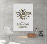 Manchester Bee Watercolor Print This is Manchester Quote Inspirational Wall Art Poster Wall Decor Home Worker Bee Decor Wall Hanging-109 - CocoMilla