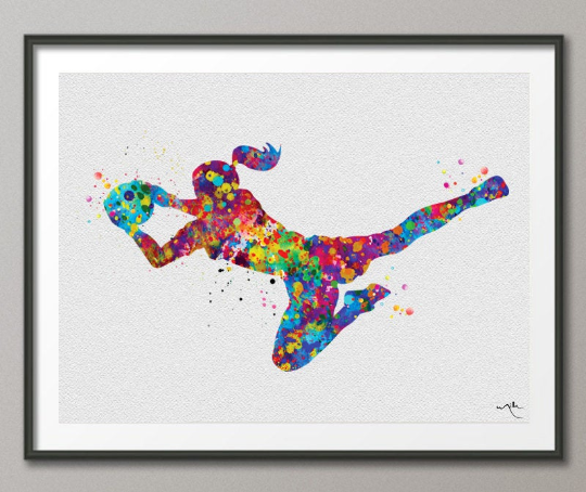 Soccer Girl Watercolor Print Female Soccer Gift Soccer Art Wall Art Wall Decor Girl Soccer Player Art Home Decor Girl Sport Wall Art-1207 - CocoMilla