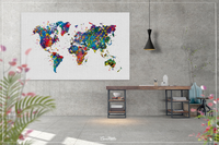 Watercolor WORLD Map illustrations Art Print Travel Art Wall Wedding Gift Poster Giclee Wall Decor Art Home Decor Wall Hanging [No 59] - CocoMilla