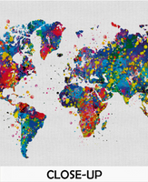 Watercolor WORLD Map illustrations Art Print Travel Art Wall Wedding Gift Poster Giclee Wall Decor Art Home Decor Wall Hanging [No 59] - CocoMilla