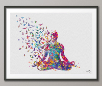 Yoga Art, Yoga Sukhasana, Yoga Poster, Yoga Pose, Yoga Print, Yoga Watercolor, Yoga Studio, Yoga Decor, Yoga Wall Decor, Yoga Gift, Yoga-880 - CocoMilla