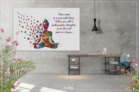 Yoga Art, Butterfly, Your Mind Quote, Yoga Poster, Yoga Print, Yogi Woman Watercolor, Yoga Studio, Sukhasana Pose, Yoga Wall Decor-1552 - CocoMilla