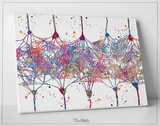 Cortical Neurons Watercolor Print Medical Art Science Neurology Brain Art Poster CANVAS Art Doctor Office Clinic Decor Neural Synapses-1252 - CocoMilla