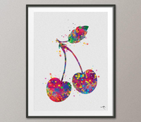 Cherry Watercolor Print Kitchen Decor Home Fruit Decor Red Cherry Decor Kitchen Wall Art Dining Room Wall Art Fruit Art Cherry Painting-945 - CocoMilla