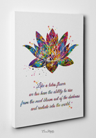 Lotus Quote Watercolor Print Nice Quote Gift Poster Yoga Studio Relaxation Housewarming Inspirational Wall Art Motivational Quote Art-1489 - CocoMilla