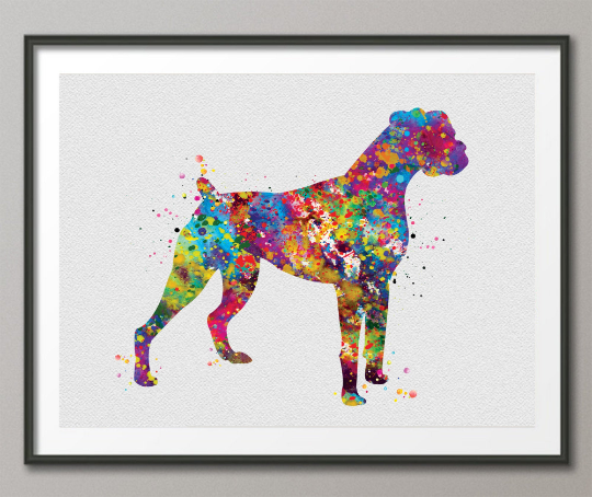 Boxer Dog, Watercolor Print, Doglover gift, Animal Print, Dog Art, Boxer Poster, Dog Poster, Pet Wall Decor, Custom Pet, Wall Hanging-1503 - CocoMilla