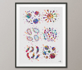 Bacteria Watercolor Print Medical Art Wall Art Bioscience Microbiology Virus Art Abstract Biology Bacteriophage Microscopy Science Decor-231 - CocoMilla
