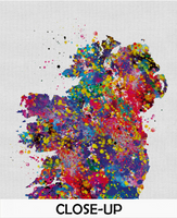 Ireland Watercolor Map illustrations Art Print Wall Wedding Gift Poster irish map Wall Decor Art Home Decor Wall Hanging [NO 391] - CocoMilla