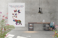 Elephant and Butterfly Motivational Quote Watercolor Print Wedding Gift Wall Art Inspirational Wall Decor Art Home Decor Wall Hanging-379 - CocoMilla