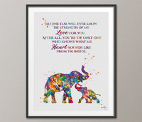 Mother and Baby Elephant Quote Watercolor Print Art Nursery Wall Art Wall Hanging No One Else For Kids Decor Home Decor Wall Hanging-1588 - CocoMilla