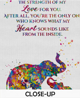 Mother and Baby Elephant Quote Watercolor Print Art Nursery Wall Art Wall Hanging No One Else For Kids Decor Home Decor Wall Hanging-1588 - CocoMilla
