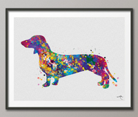 Dachshund Dog Watercolor Print Fine Art Dachshund Painting Print Children's Wall Art Dog Lover Doxie Teckel Sausage Dog Art Dog Art-357 - CocoMilla