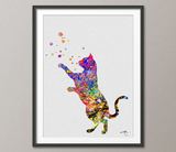 Cat Watercolor Print Animal Love Wall Art Poster Cat illustrations Pet Love Giclee Wall Decor Home Decor Cat Painting Wall Hanging No-110 - CocoMilla