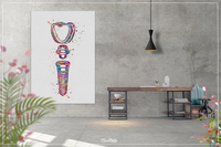 Dental Implant Art Watercolor Print Tooth Anatomical Dental Clinic Decor Dentistry Student Science Graduaiton Dentist Gift Doctor Art-317 - CocoMilla