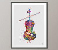 Cello Music Instrument Watercolor Art Print Jazz Wall Art Poster Music Wall Decor Art Home Decor Cellist Musician Nerdy Wall Hanging-1135 - CocoMilla