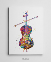 Cello Music Instrument Watercolor Art Print Jazz Wall Art Poster Music Wall Decor Art Home Decor Cellist Musician Nerdy Wall Hanging-1135 - CocoMilla