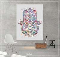 Hamsa Hand Kabbalah Hand Watercolor Art Print Art Wall Art Poster Art Wedding Gift Protection Poster Protective Hand Wall Hanging-389 - CocoMilla