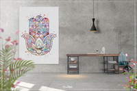 Hamsa Hand Kabbalah Hand Watercolor Art Print Art Wall Art Poster Art Wedding Gift Protection Poster Protective Hand Wall Hanging-389 - CocoMilla