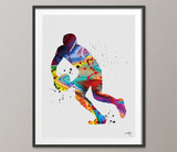 Rugby Player Watercolor Print Rugby Player Man Boy Nursery Dorm Room Ball Poster Wall Art Wall Decor Run With Your Heart Sport Wall Art-308 - CocoMilla