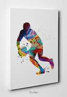 Rugby Player Watercolor Print Rugby Player Man Boy Nursery Dorm Room Ball Poster Wall Art Wall Decor Run With Your Heart Sport Wall Art-308 - CocoMilla