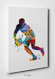 Rugby Player Watercolor Print Rugby Player Man Boy Nursery Dorm Room Ball Poster Wall Art Wall Decor Run With Your Heart Sport Wall Art-308 - CocoMilla