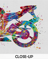Motorbike Sport Watercolor Print Sport Bike Motorcycle Rider Dirt Bike Motorbike Rider Stunt Racing Bike Motocross Poster Wall Art Decor-223 - CocoMilla