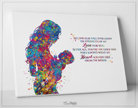 Mother and Baby Quote Watercolor Print Mother and Son Mother and Daughter Mother and Children Mother and Kids Baby Shower No one Else-1668 - CocoMilla