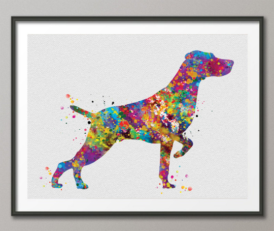 Weimaraner Dog Art Watercolor Print Pet Gift Dog Love Friend Dog Weimaraner Pointer Gift Dog Art Wall Art Doglovers Gift Dog Print-1462 - CocoMilla