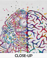 Brain Anatomy Robotic Engine Watercolor Print Science Art Computer Neurology Human Brain Engineer Gift Brain Science Poster Wall Art-1670 - CocoMilla