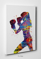 Boxing Girl Watercolor Print Martial Arts Nursery Fight Sports Gift Art Wall Art Wall Decor Female Woman Fighter Gift Sport Wall Hanging-930 - CocoMilla