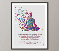 Don't be afraid Quote Yoga Art Yoga Sukhasana Yoga Poster Yoga Pose Yoga Print Yoga Watercolor Yoga Studio Yoga Decor Yoga Wall Decor-740 - CocoMilla