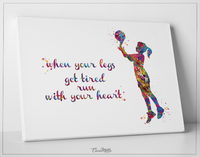 Basketball Girl Quote Watercolor Print Female Woman Basketball Player Gift Sport Wall Art Kids Gift Nursery Gift Art Decor Wall Hanging-1538 - CocoMilla