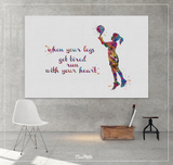 Basketball Girl Quote Watercolor Print Female Woman Basketball Player Gift Sport Wall Art Kids Gift Nursery Gift Art Decor Wall Hanging-1538 - CocoMilla