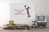 Basketball Girl Quote Watercolor Print Female Woman Basketball Player Gift Sport Wall Art Kids Gift Nursery Gift Art Decor Wall Hanging-1538 - CocoMilla