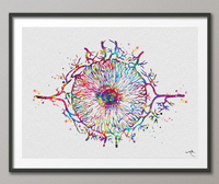 Iris Watercolor Print Human Eye Optometrist Optician Poster Doctor Art Medical Art Ophthalmology Blood Vessels Clinic Wall Art Decor-1179 - CocoMilla